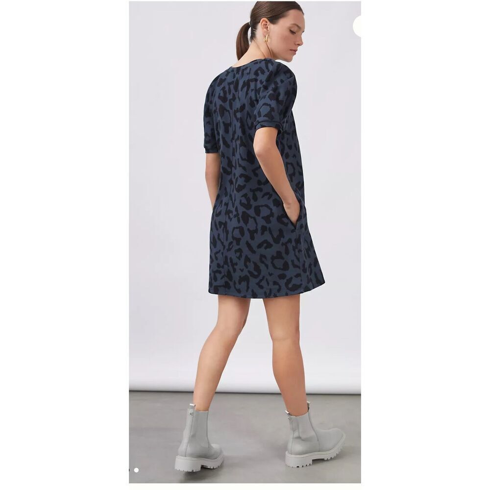 Velvet by graham & spencer Leopard‎ Puff-Sleeved Tunic Dress small weekend ready - Picture 2 of 10